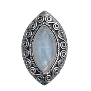Vintage Doug Paulus Signed Moonstone Ring - Sterling Silver size 6.5